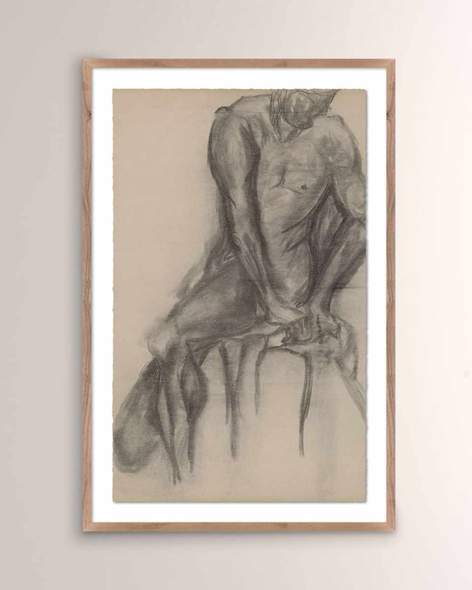 "Seated" Framed Giclee by Lesley Frenz